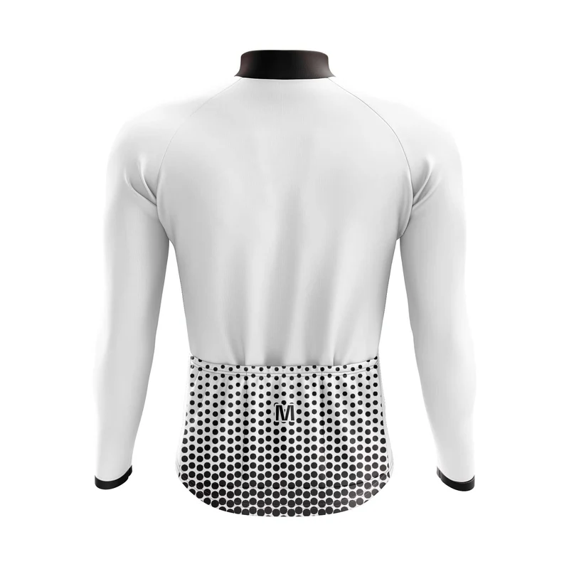 Men's White Ride Long Sleeve Cycling Jersey
