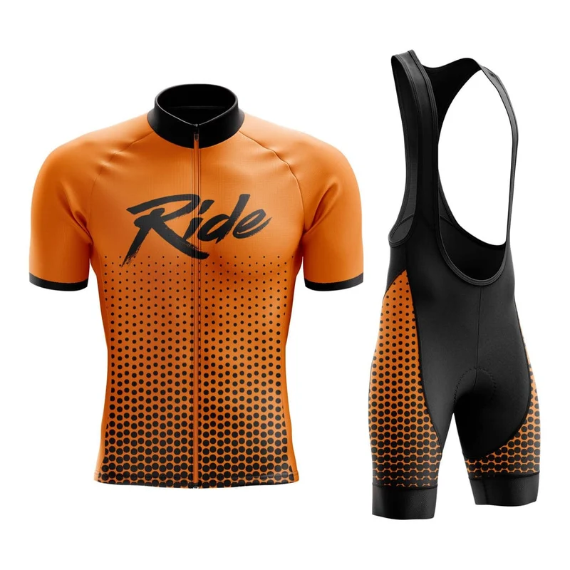 Men's Orange Ride Cycling Jersey or Bib Shorts