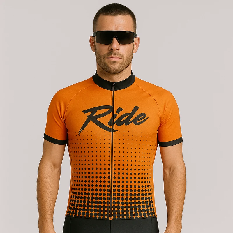 Men's Orange Ride Cycling Jersey