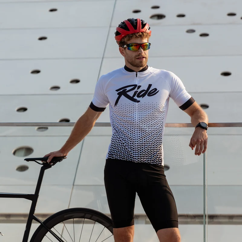 Men's White Ride Cycling Jersey