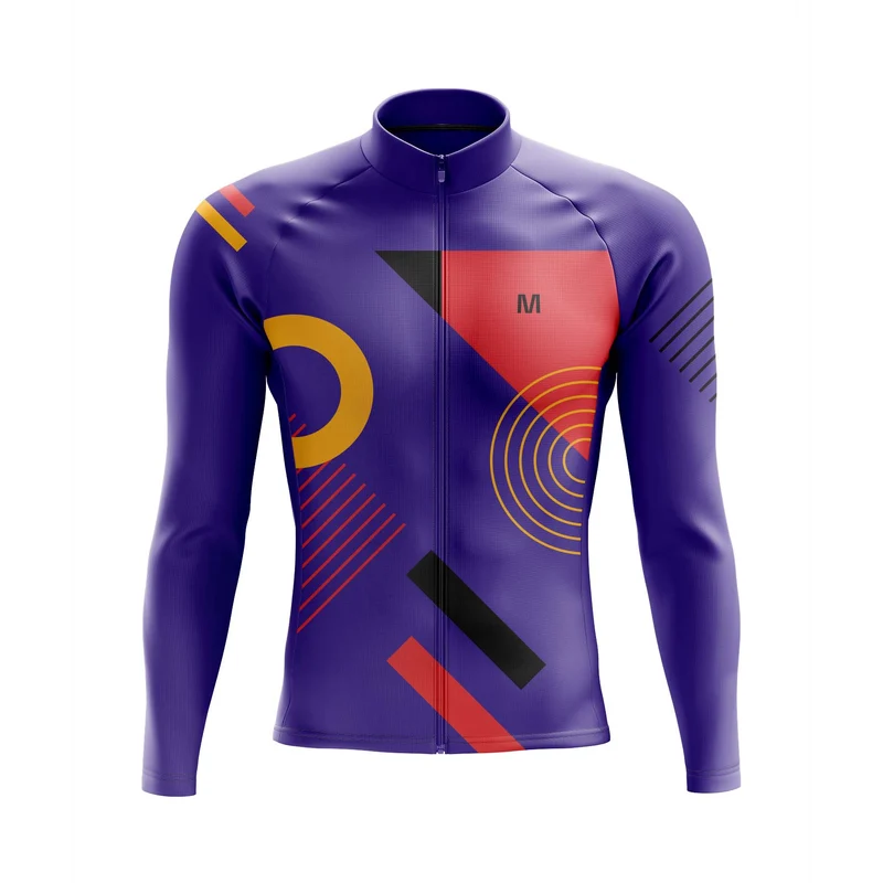 Men's Purple Tempo Long Sleeve Cycling Jersey
