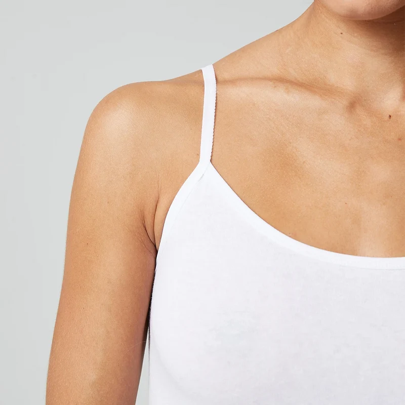Damen Spaghetti Tops | Schwarz-Weiß
