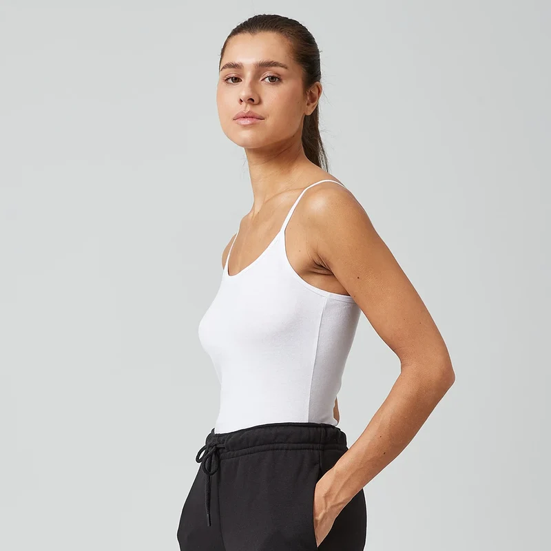 Damen Spaghetti Tops | Schwarz-Weiß