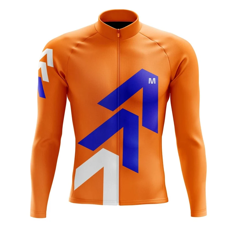 Men's Orange Arrows Long Sleeve Cycling Jersey