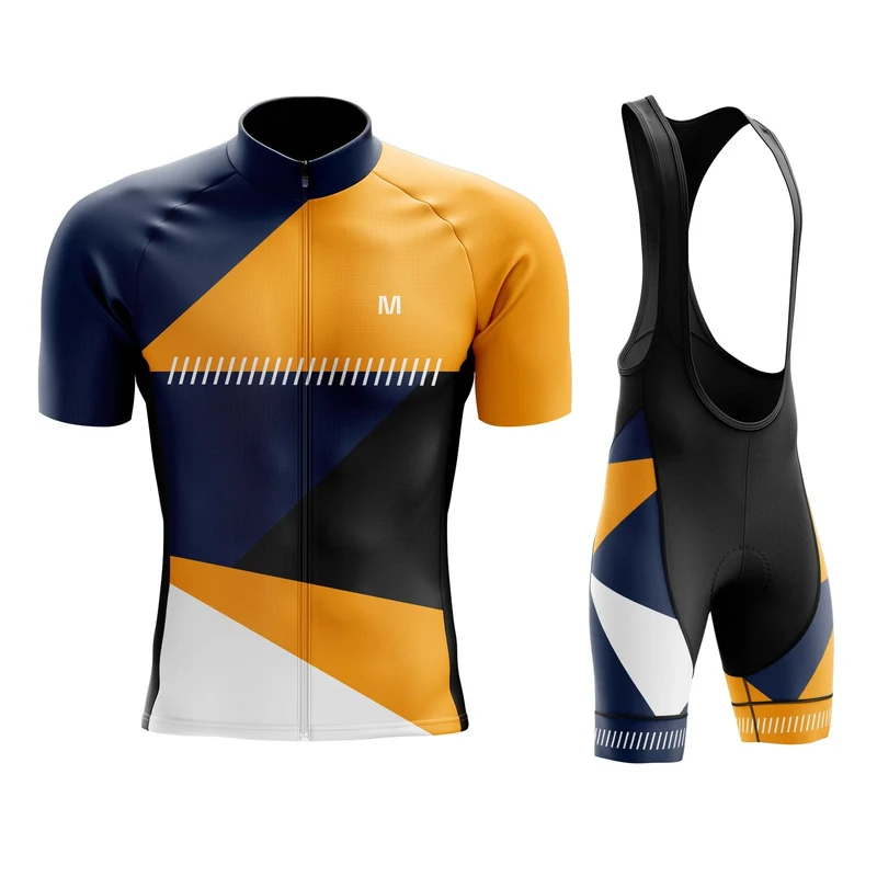 Men's Orange Side Cycling Jersey or Bib Shorts