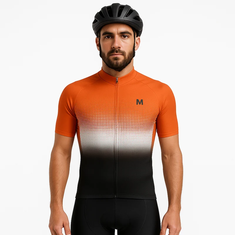 Men's Orange Gradient Cycling Jersey