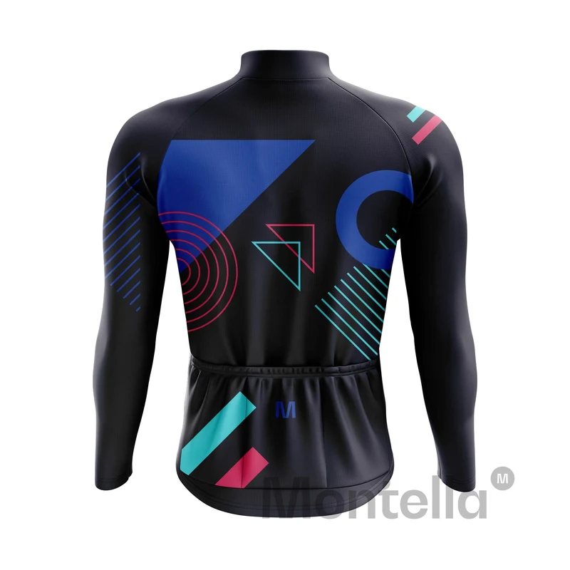 Men's Blue Tempo Long Sleeve Cycling Jersey