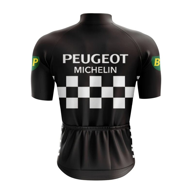 Men's Black Peugeot Retro Cycling Jersey