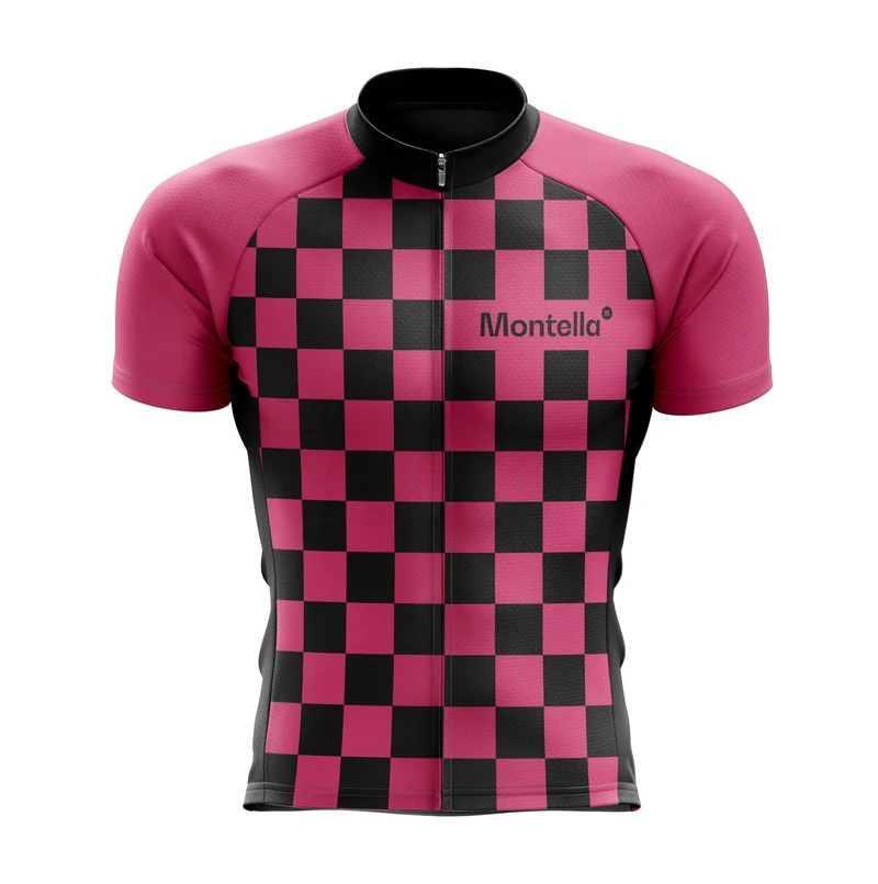 Men's Pink Squares Cycling Jersey