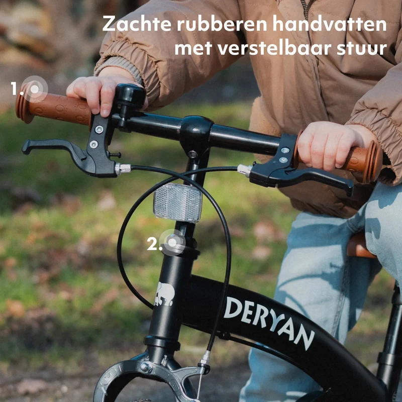 Luxus Kinderfahrrad 14 Zoll - 3 in 1 - Laufrad Schwarz