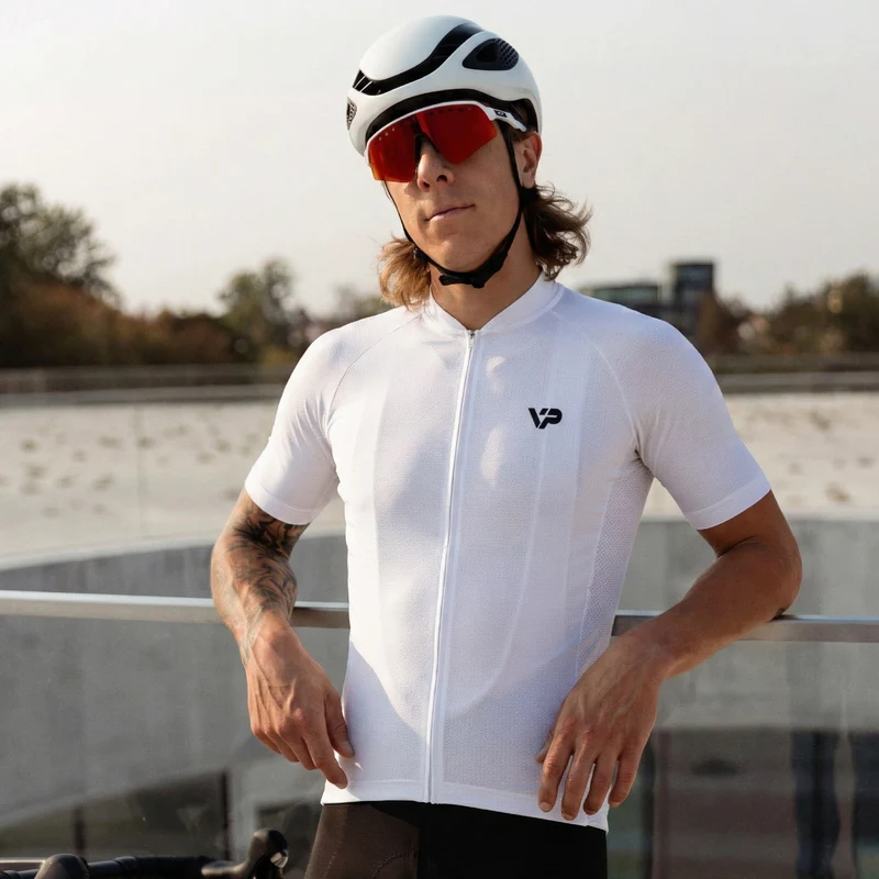 All White Cycling Jersey