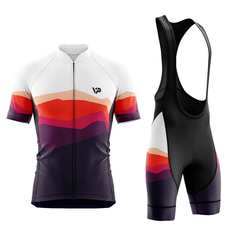 Mountains Cycling Kit - Burgundy
