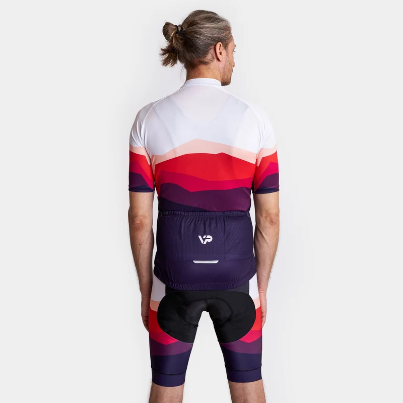 Mountains Cycling Bib Shorts - Burgundy