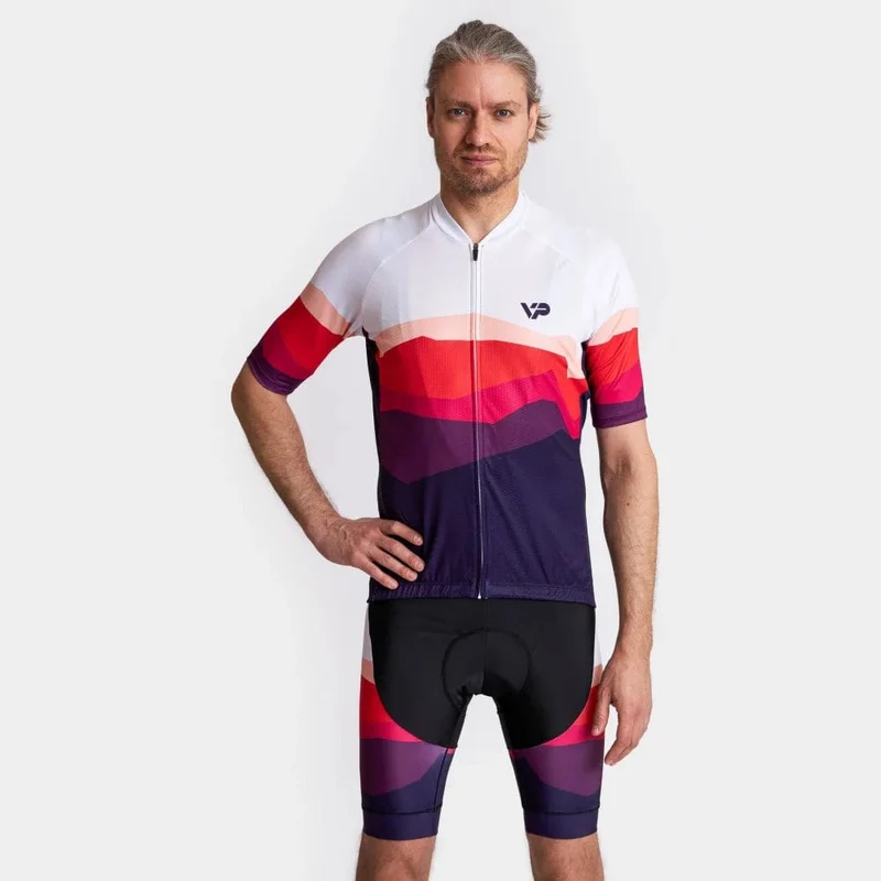 Mountains Cycling Jersey - Burgundy