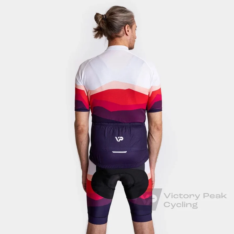 Mountains Cycling Jersey - Burgundy