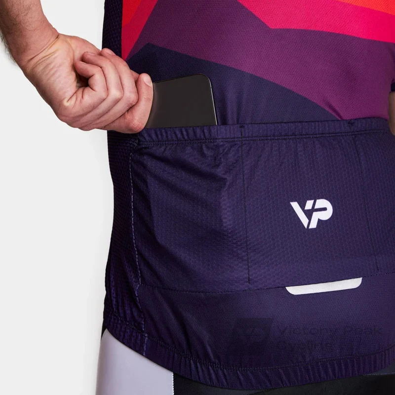 Mountains Cycling Jersey - Burgundy
