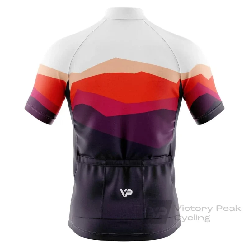Mountains Cycling Jersey - Burgundy