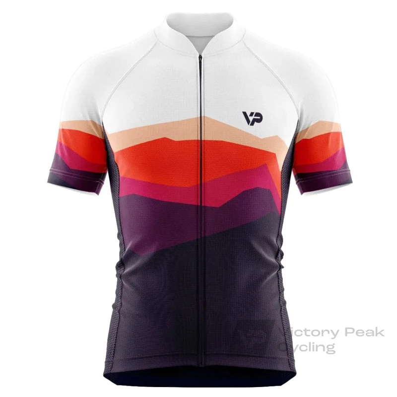 Mountains Cycling Jersey - Burgundy