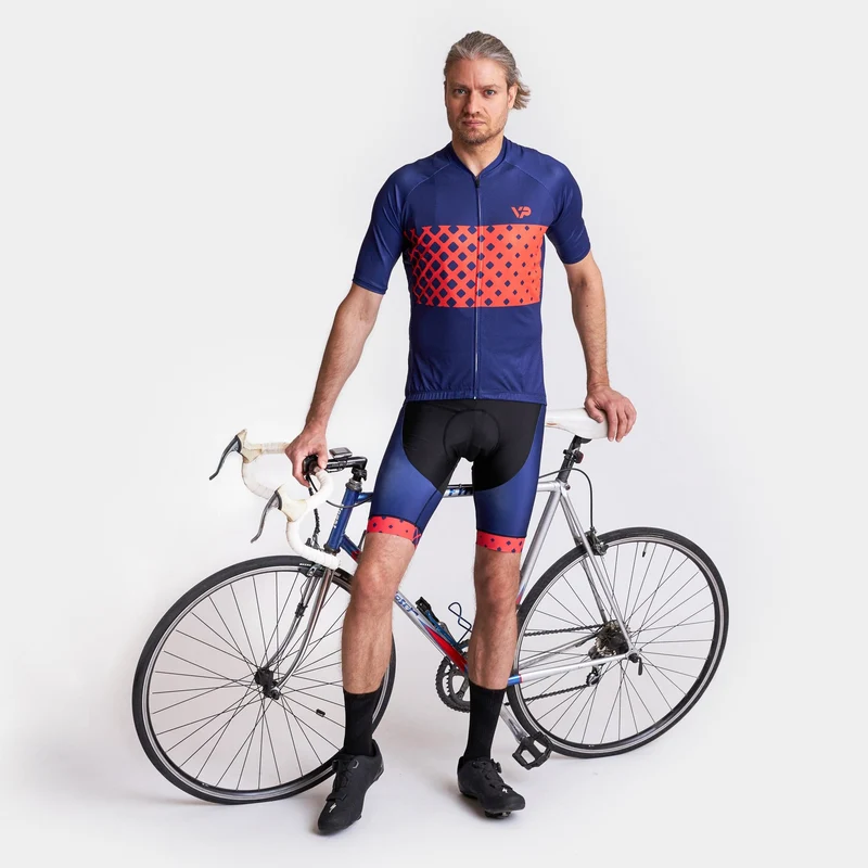 Blue Cycling Kit VP9 - Red Detail
