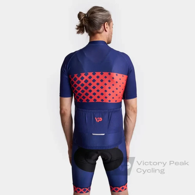 Blue Cycling Kit VP9 - Red Detail