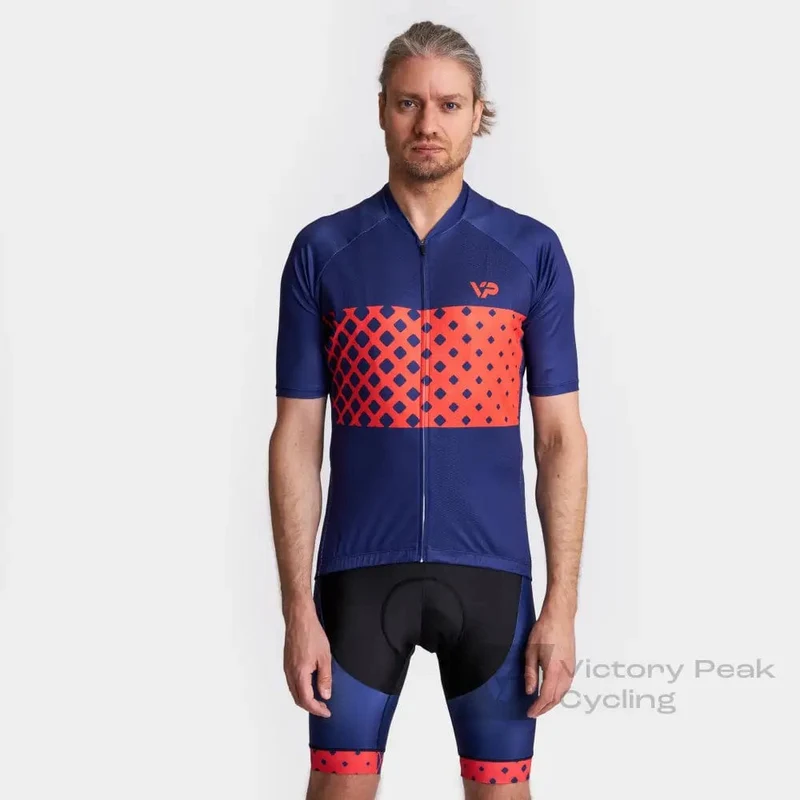 Blue Cycling Kit VP9 - Red Detail