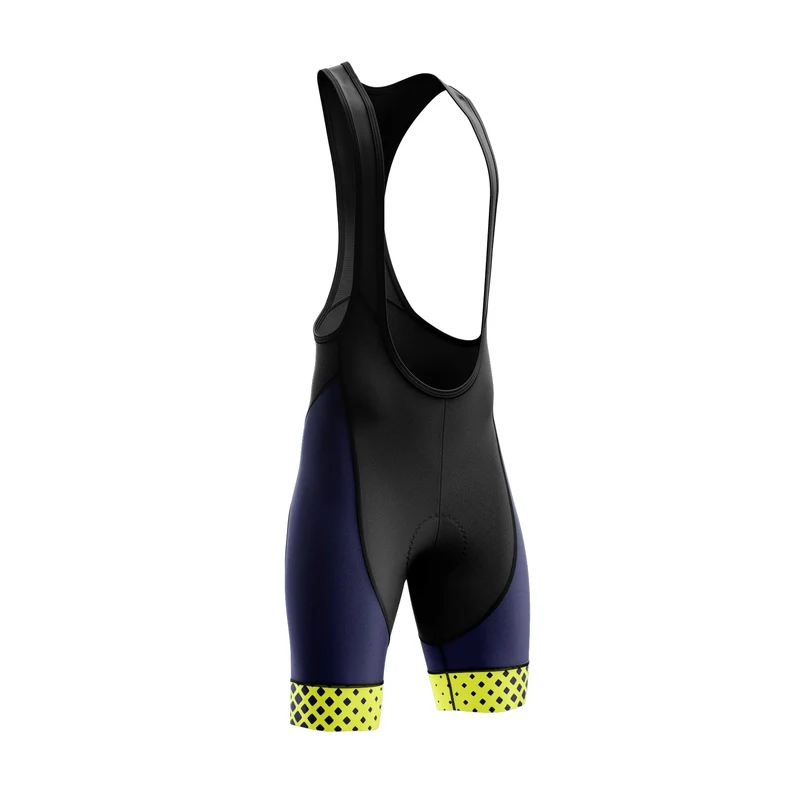 Blue Cycling Bib Shorts VP9 - Yellow Detail
