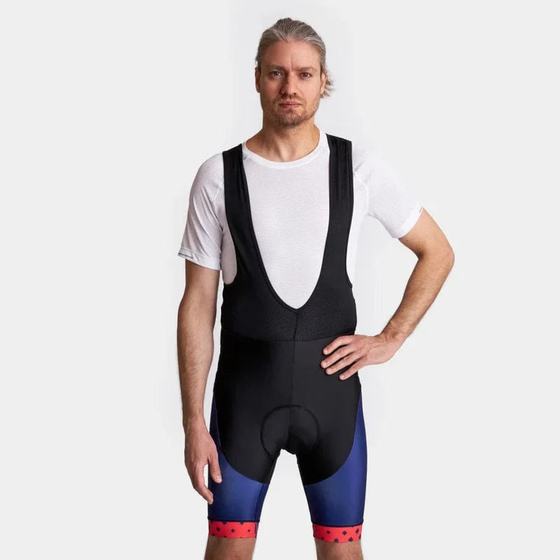 Blue Cycling Bib Shorts VP9 - Red Detail