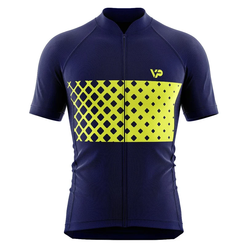 Blue Cycling Jersey VP9 - Yellow Detail