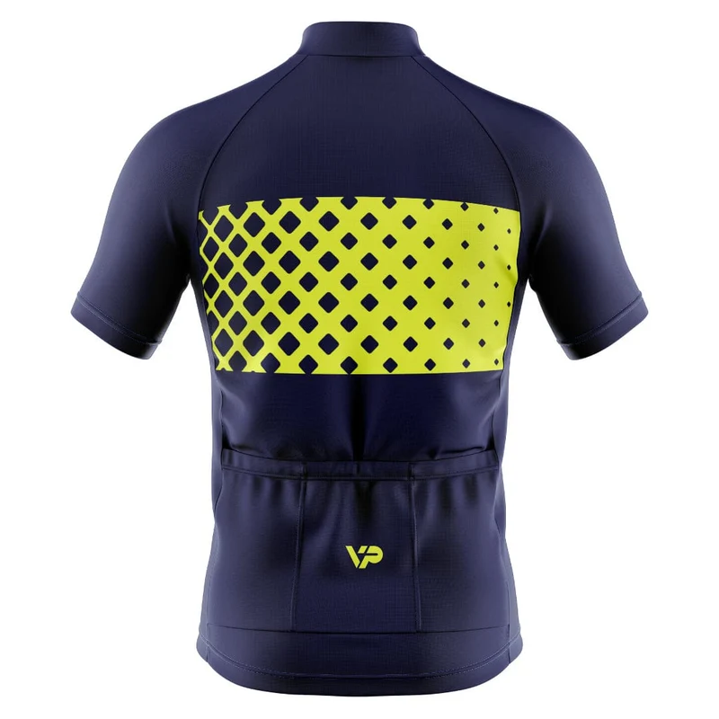 Blue Cycling Jersey VP9 - Yellow Detail