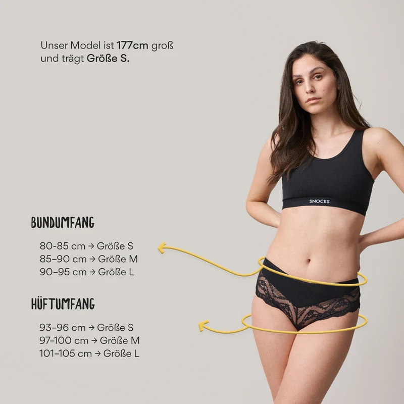 Hipster Panties mit Spitze | Schwarz