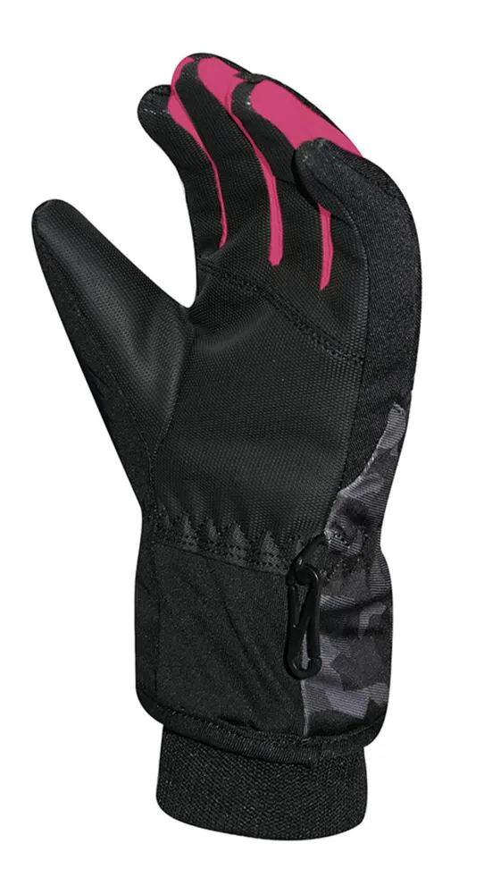 CHIBA Snow Flash - wasserdichte Kinder-Winterhandschuhe, Größe 6, Tarn/pink