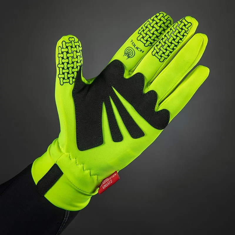 CHIBA Thermofleece - Radhandschuhe neongelb XL mit Touchfunktion
