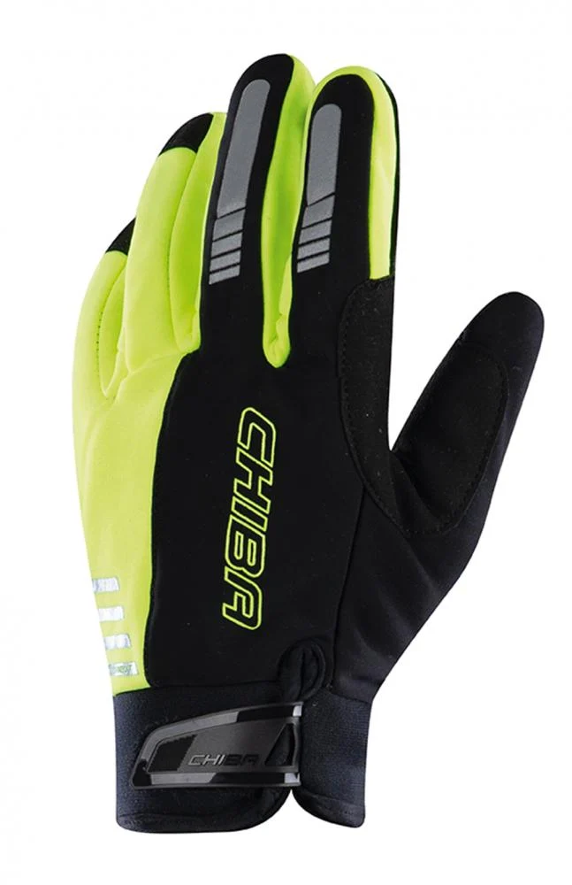 CHIBA Competition Plus - Radhandschuhe neongelb, winddicht, atmungsaktiv, Größe 10