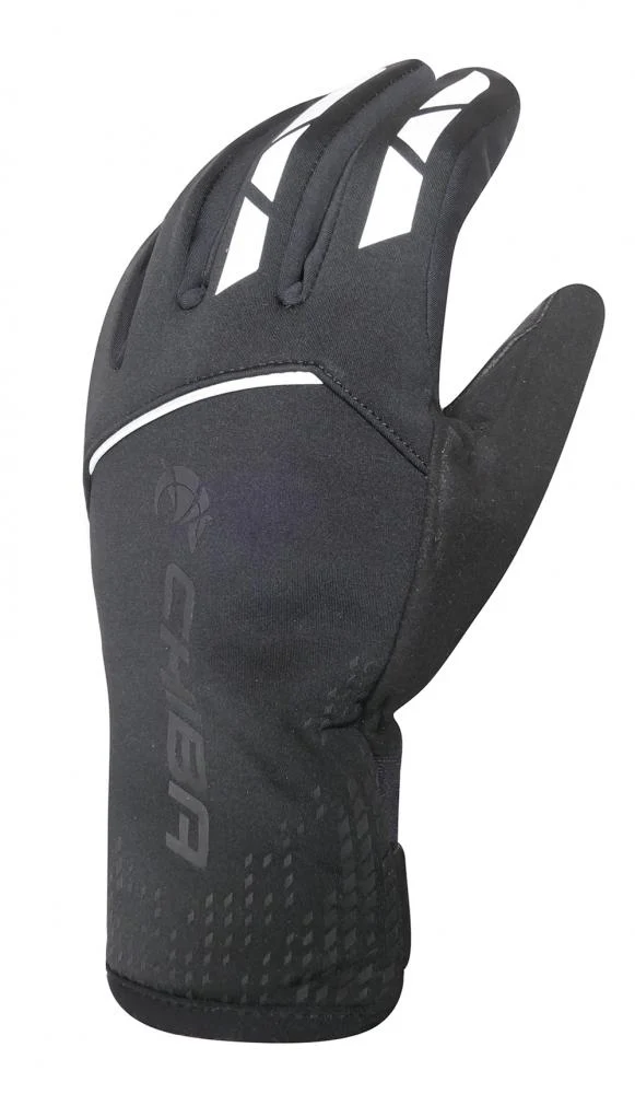 CHIBA 2nd Skin - wasserdichte Radhandschuhe, winddicht, atmungsaktiv, Touchfunktion, schwarz, Gr. M