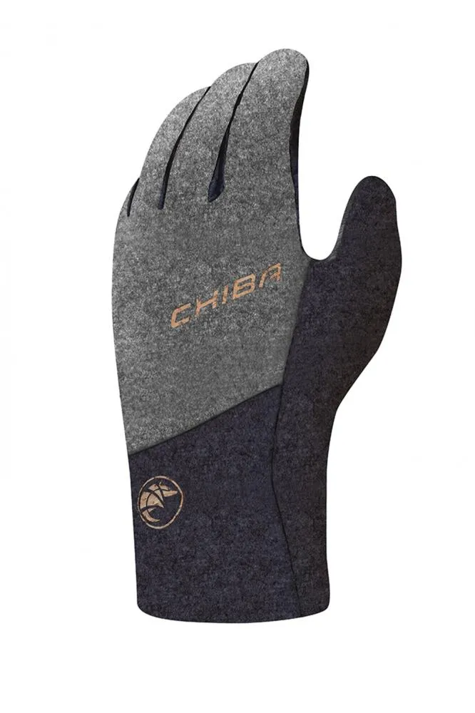 CHIBA All Natural Glove Warm - wasserdichter Merino-Leder Radhandschuh, S, dunkelgrau