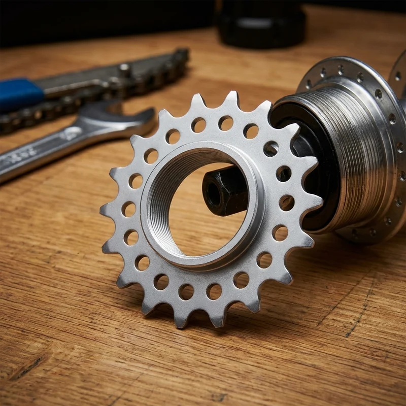XLC Single Speed Ritzel 1/8",18 Zähne mit Gewinde matt verchromt