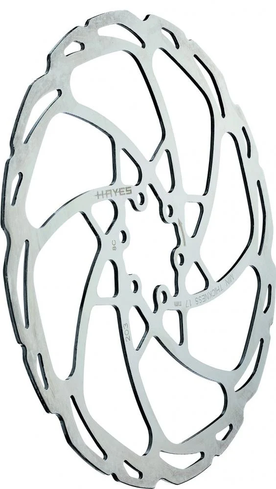 Hayes D-Series Bremsscheibe 203 mm 6-Loch Silber - MRC Geräuschreduktion & QuickBite2