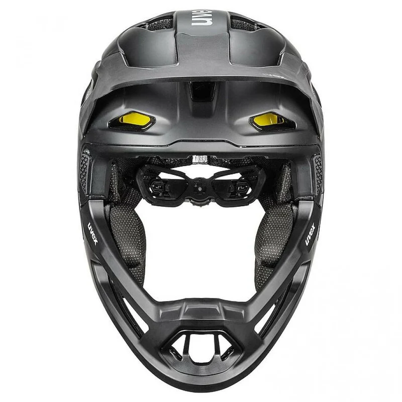 Uvex Revolt MIPS MTB-Helm all black matt 57-61 cm - MIPS, abnehmbarer Kinnbügel, 16 Lüftungen, EN 1078