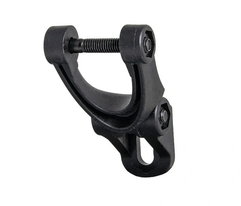 Herrmans Multi Lampenhalter schwarz  Universeller Fahrrad-Scheinwerferhalter, robust und vielseitig, für sichere Montage an der Vordergabel, ideal für alle Bikes