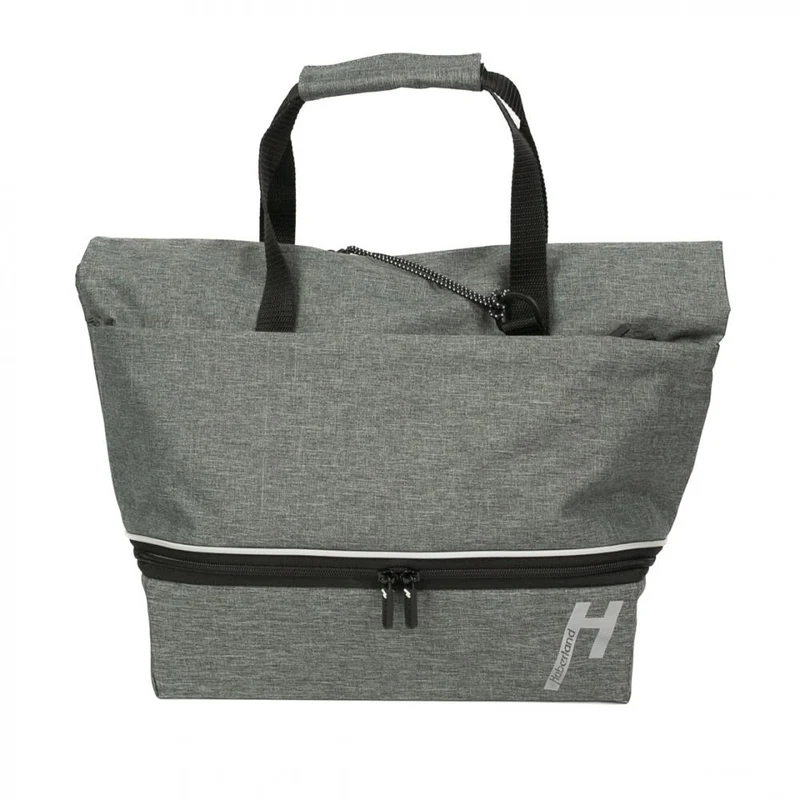 Haberland Gepäckträgeraufsatztasche Lena grau - praktische Racktime 2.0 Transportlösung