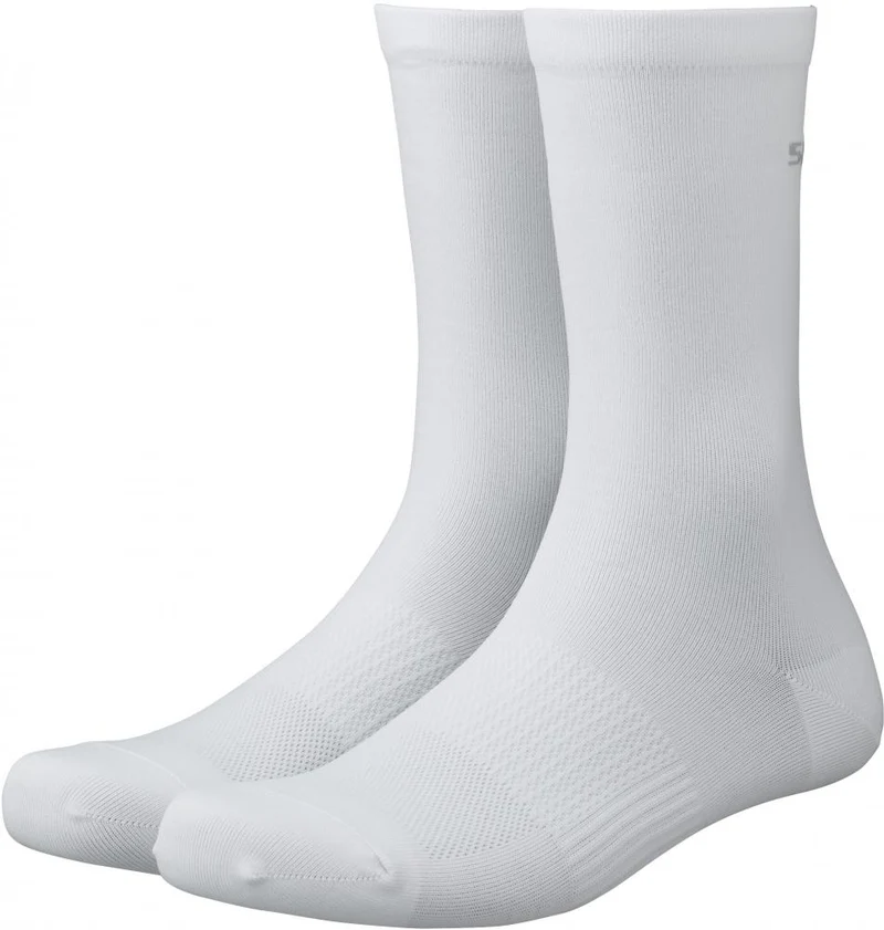 SHIMANO PERFORMANCE SOCKS WHITE S/M WHITE - atmungsaktive Radsocken mit Performance-Passform