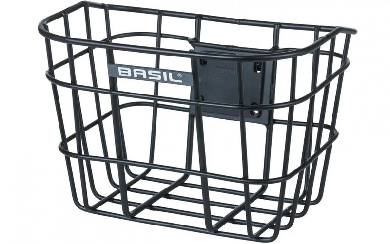 Basil Bremen Alu Fahrradkorb vorne schwarz  inkl. Lenkerhalter, Aluminium, abnehmbar