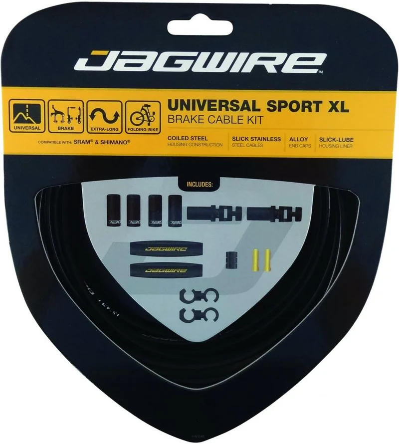 Jagwire Universal Sport XL Bremszugset Schwarz - Für Klappräder & Falträder