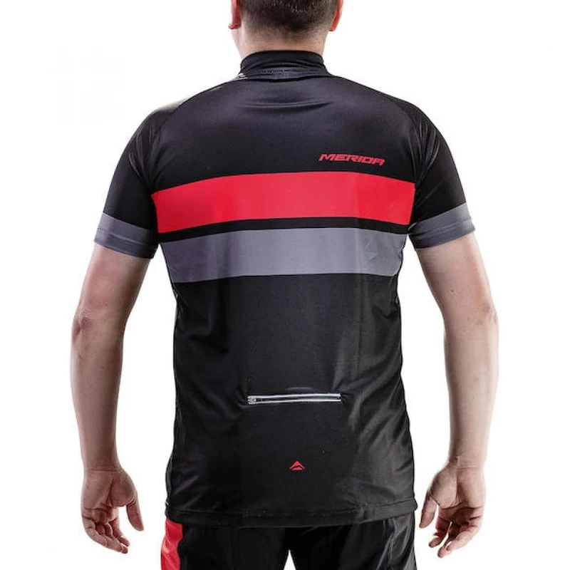 Merida Trikot ACTIVE STRIPE Herren schwarz/rot S Schwarz/rot - atmungsaktives Radtrikot
