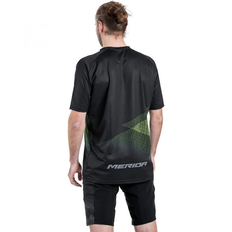 Merida Trikot MTB STRIPE S Schwarz/grün - robustes MTB-Trikot für Trail & Enduro