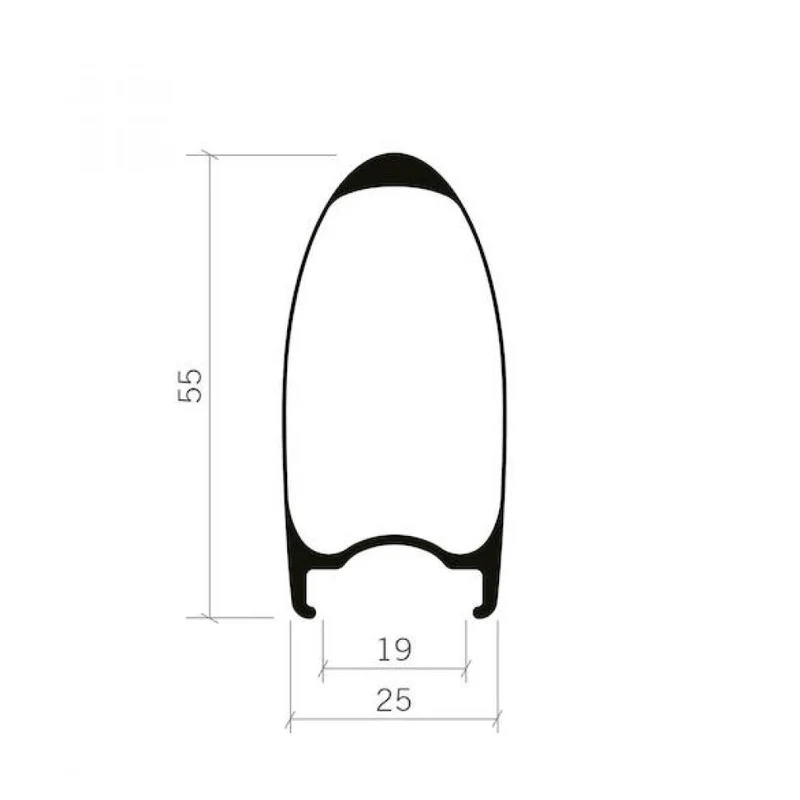 Vision Laufradsatz SC 55 Clincher TLR 622x19 mm Schwarz - leichter Carbon-Rennlaufradsatz