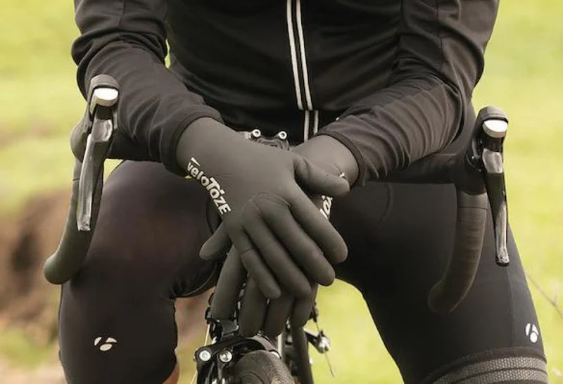 VeloToze Handschuhe wasserdicht XS schwarz - warmer Wetterschutz für Radsportler