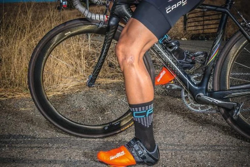 VeloToze Überschuh Toe onesize orange - wasserdichter Zehenschutz für Radsportler