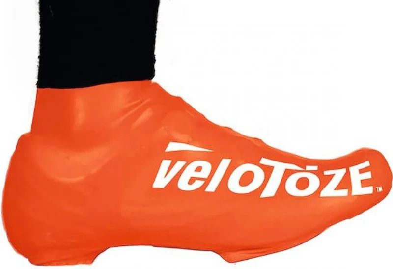 VeloToze Überschuh kurz S/M orange - wasserdichter Aero-Überschuh für kühle, nasse Fahrten