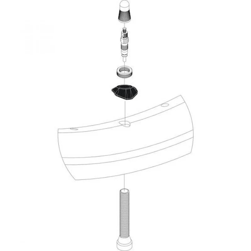 Vision Ventiladapter Tubeless für asymmetrische Felgen Schwarz - sichere, luftdichte Montage